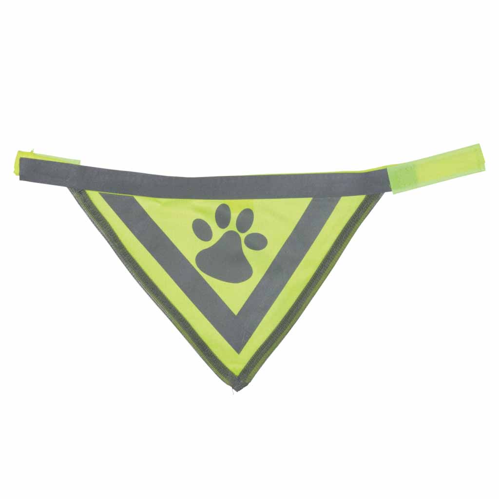 фото Бандана для собак nobby safety bandana, светоотражающая желтая, 45х23см ширина ремешка 2см