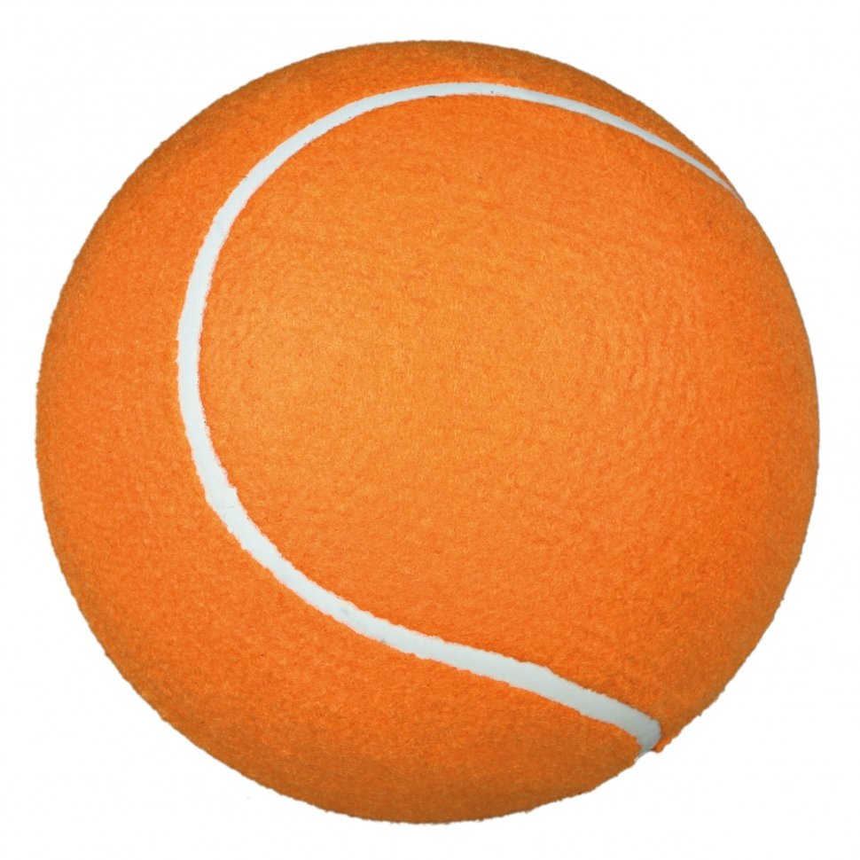 фото Апорт для собак trixie большой надувной теннисный мяч, оранжевый, с насосом, 22 см