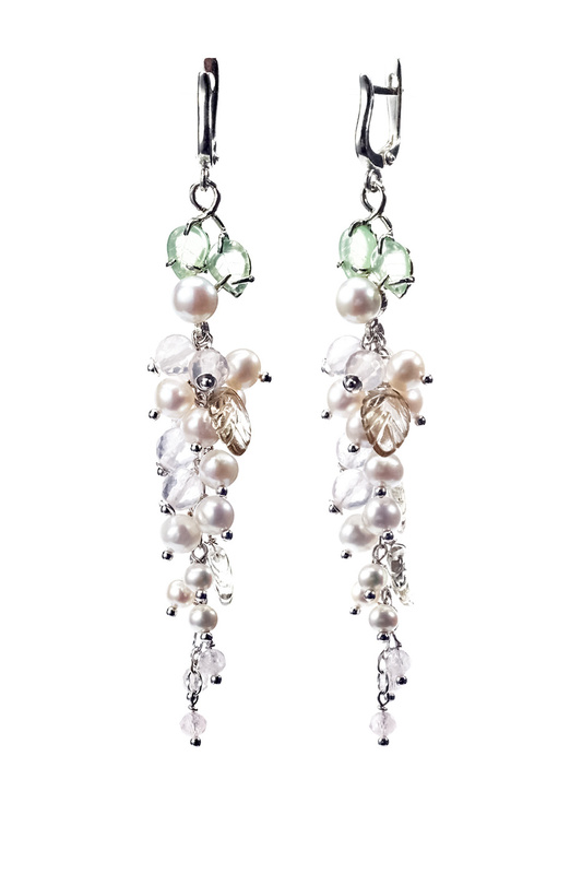 

Серьги подвески из серебра с жемчугом/сапфиром/кварцем Unique СЖР1903К, СЖР1903К