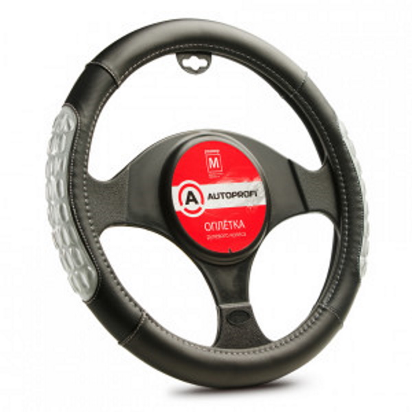 

Оплетка на руль AP-2060 BK/GY (M)