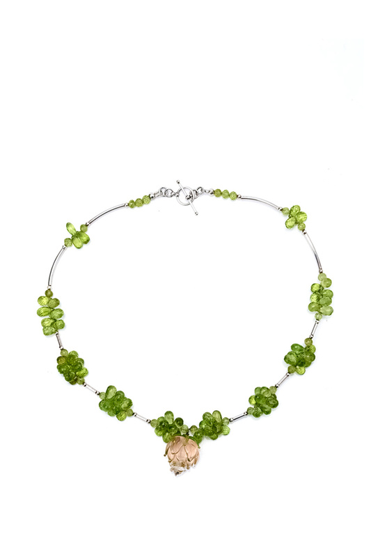 

Колье из серебра 38 см Unique Роза, муранское стекло, Роза