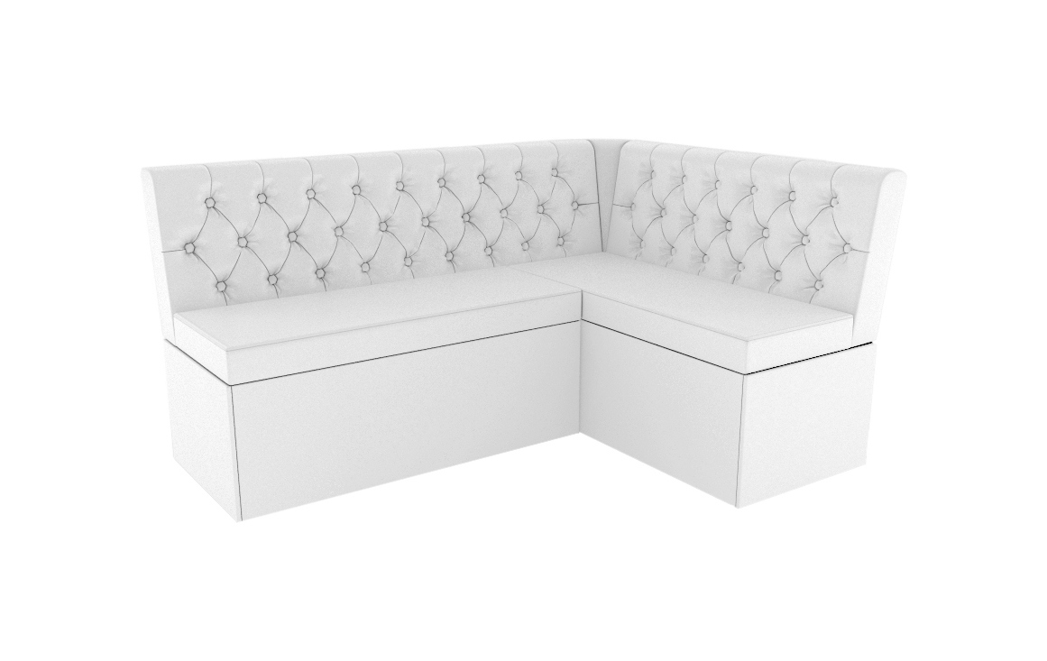 фото Кухонный диван скамья угловая патрисия белый, экокожа бонмебель