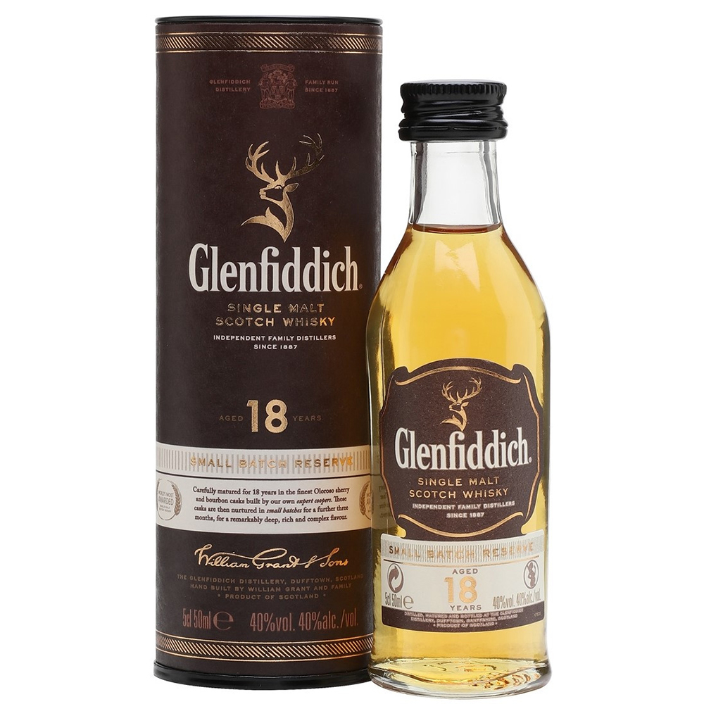 фото Виски гленфиддик 18 л 40% 0,05 туба glenfiddich