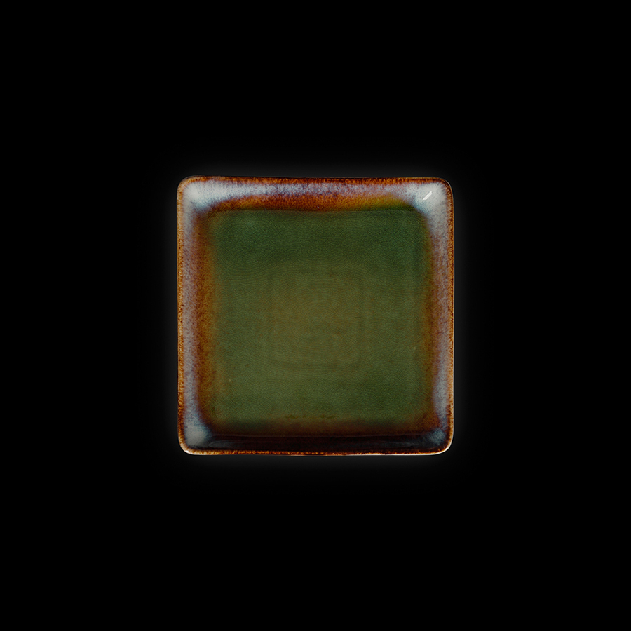 фото Тарелка квадратная 6,25" 158х158мм, синий+зеленый "corone verde" hl496990 nobrand
