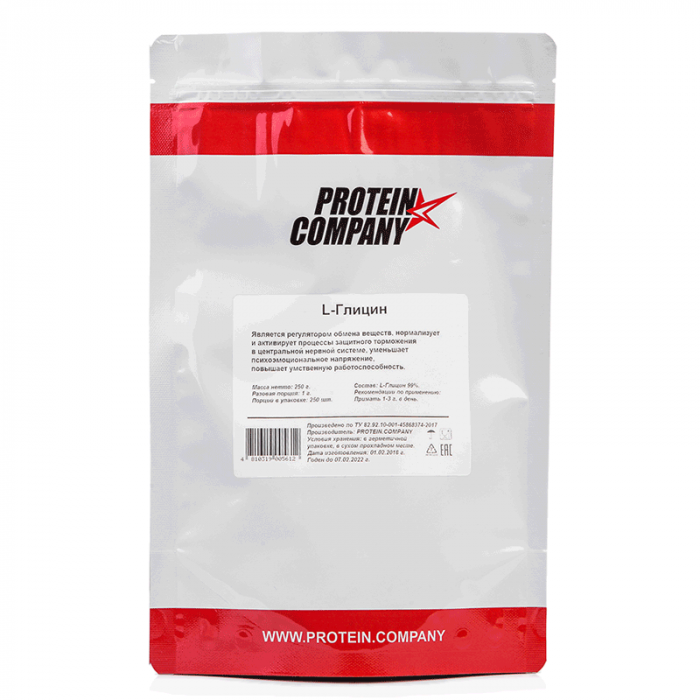 

L-Glycine PROTEIN.COMPANY, 250 г, без вкуса, L-Glycine