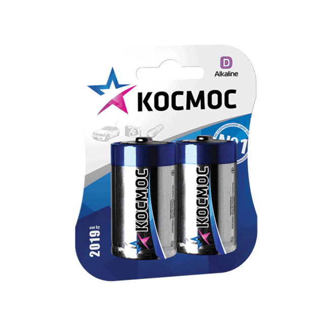 

Алкалиновые батарейки "Космос" LR20, 2 шт.