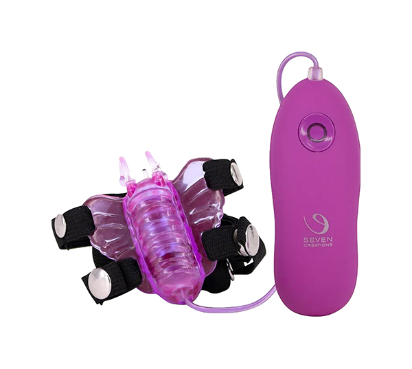 фото Вибромассажер-бабочка на пульте seven creations micro butterfly, розовый