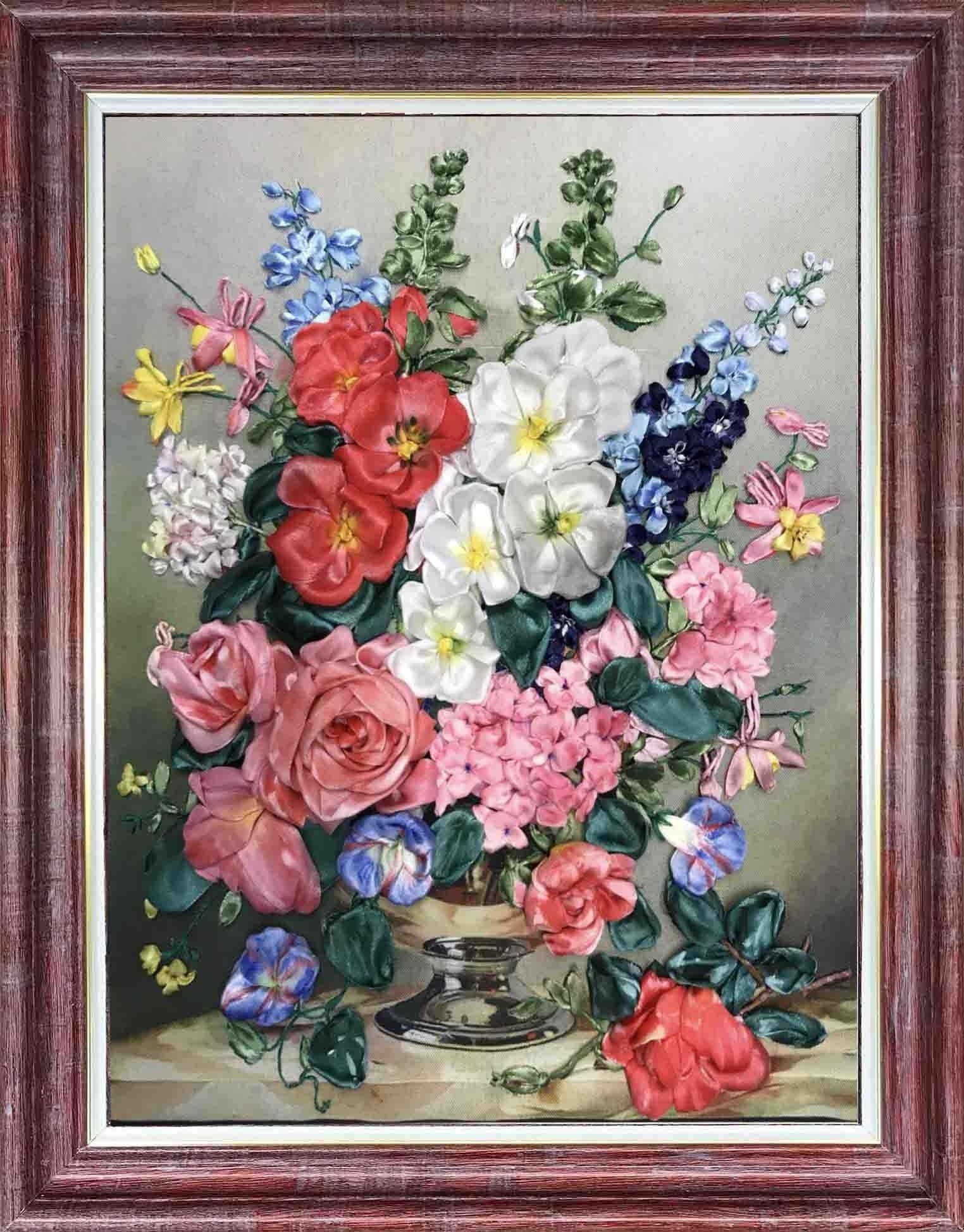 

Набор для вышивания лентами 'Букет с мальвами' 27 х 35,0см КЛ(н)-3013