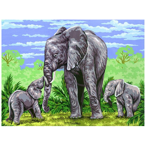 

Канва с рисунком Collection D`Art 'Слоны' 40*50 см 10362-CDA