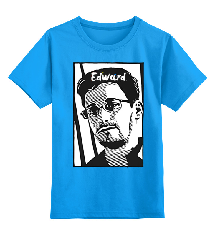 

Детская футболка Printio Edward snowden цв.голубой р.128, 0000000746731