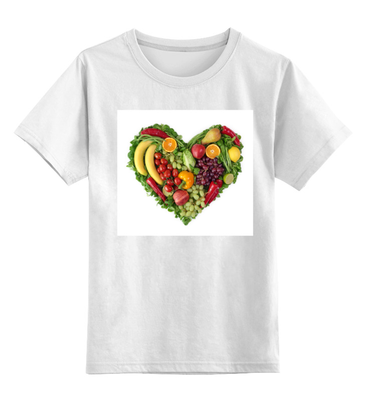 

Детская футболка Printio Fruit heart цв.белый р.128, 0000000739494