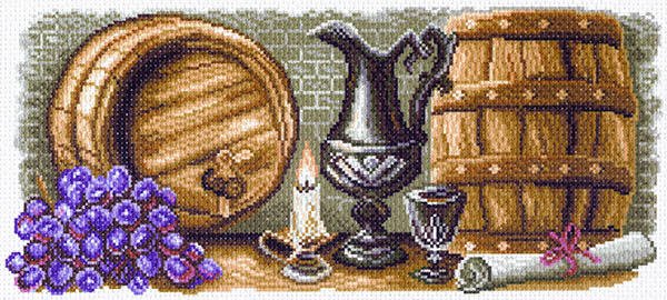 

Канва с рисунком Матренин посад 'Винный погребок' 22*45см.(24*47см) 1574