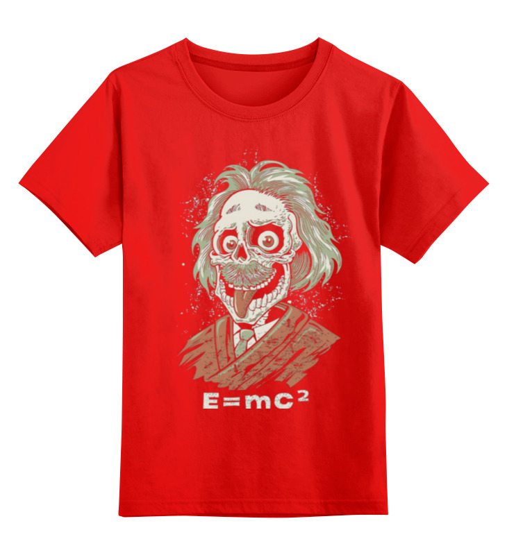 

Детская футболка Printio Зомби эйнштейн цв.красный р.128, 0000000736295