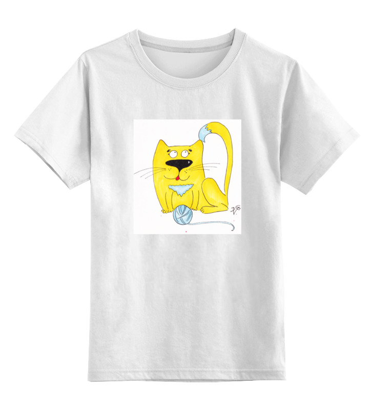 Купить 0000000734649, Детская футболка Printio Солнечный кот цв.белый р.128,