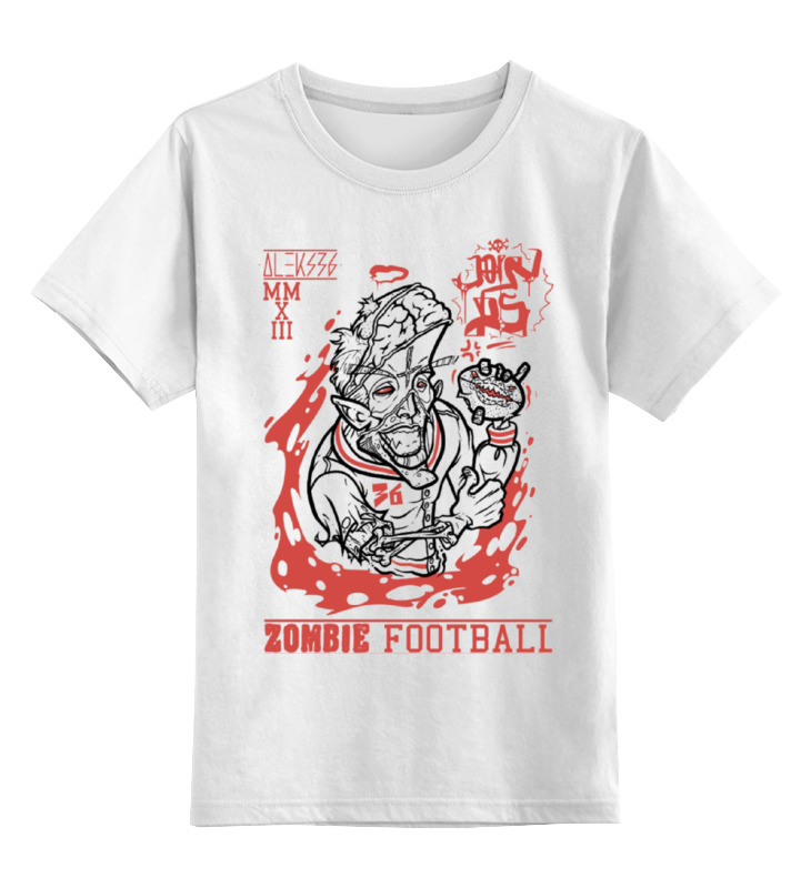 

Детская футболка Printio Zombie football цв.белый р.128, 0000000731503