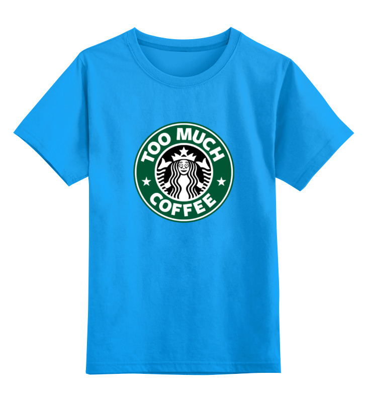 

Детская футболка Printio Too much coffee цв.голубой р.128, 0000000727314