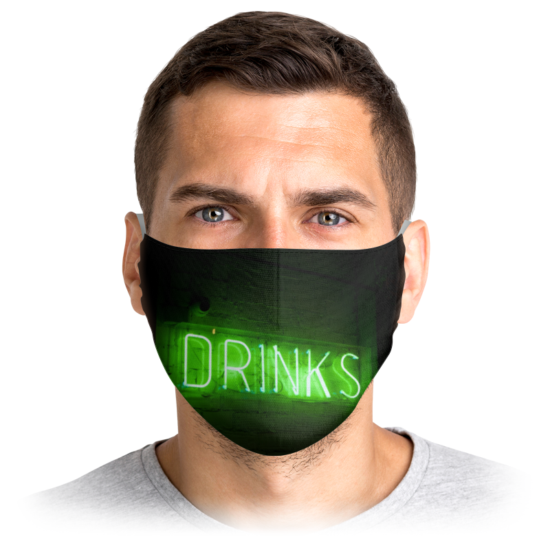 

Многоразовая маска Printio Drinks черная M, Drinks