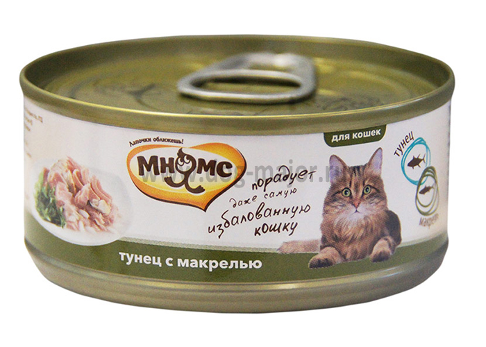 фото Влажный корм для кошек мнямс в нежном желе, тунец, макрель, 12шт, 70г