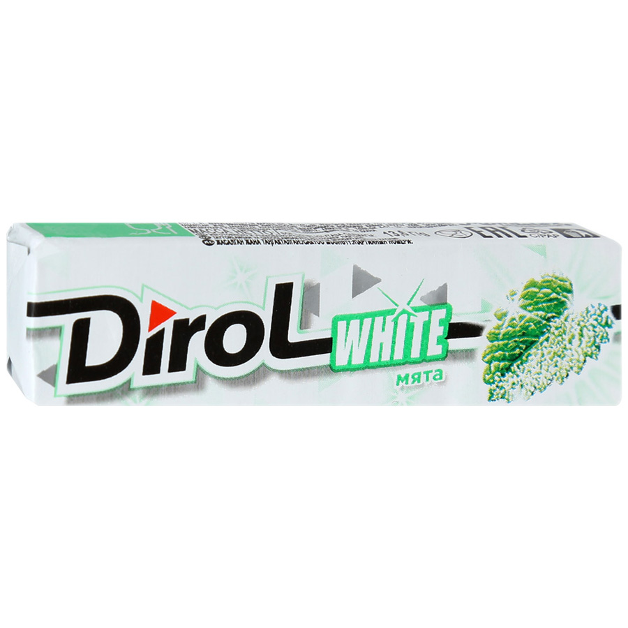 Жевательная резинка Dirol White с растительным углем и вкусом мяты, 13,6 г х 30 шт