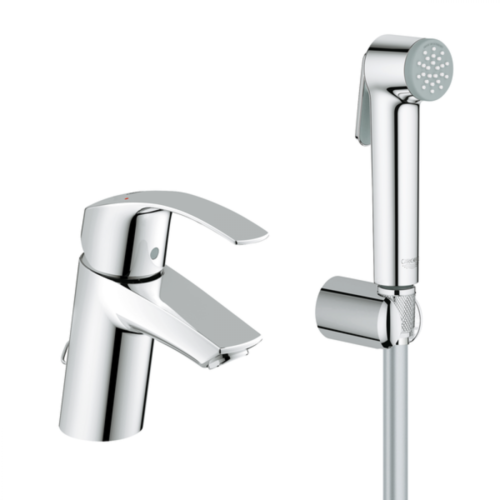 Смеситель с гигиеническим душем Grohe Eurosmart 23124002 хром 22046₽