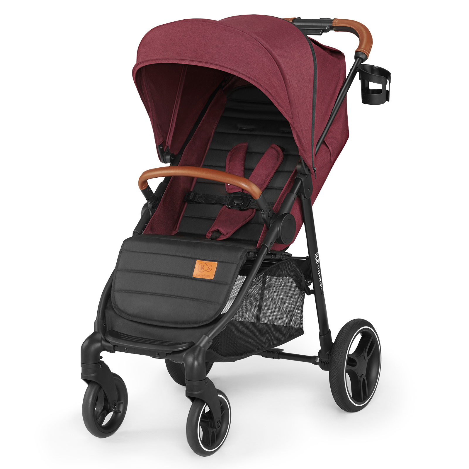 фото Коляска прогулочная kinderkraft grande lx burgundy