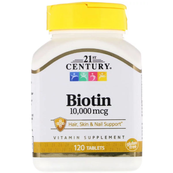 Biotin 10000 mcg, Биотин 21st Century таблетки 10000 мкг 120 шт.  - купить со скидкой