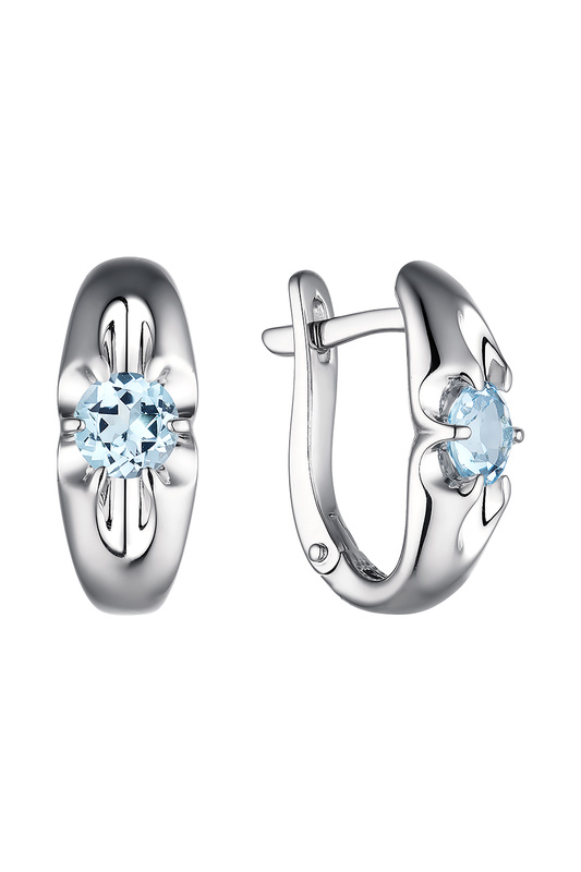 

Серьги женские из серебра АЛЬКОР 02-1791, топаз, 02-1791
