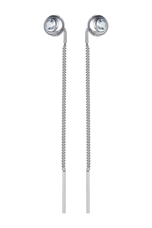 

Серьги женские из серебра АЛЬКОР 02-1659, топаз, 02-1659