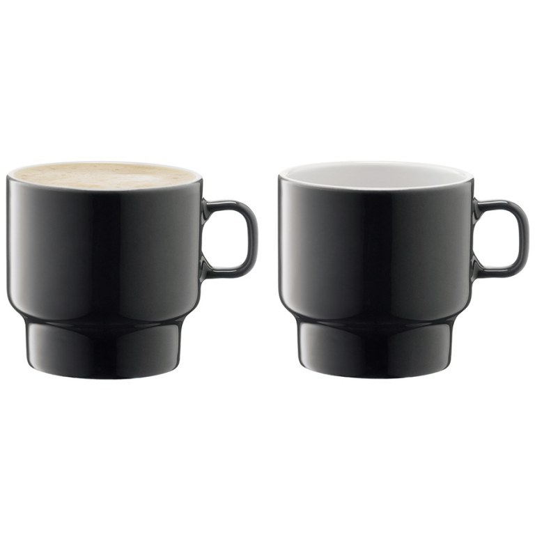 фото Набор из 2 чашек для флэт-уайт кофе utility 280 мл серый lsa international