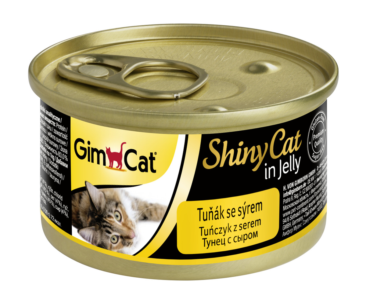 фото Влажный корм для кошек gimcat, тунец, сыр, 70г gimborn