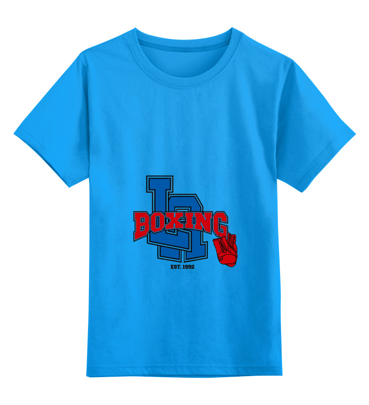 фото Детская футболка printio бокс цв.голубой р.140