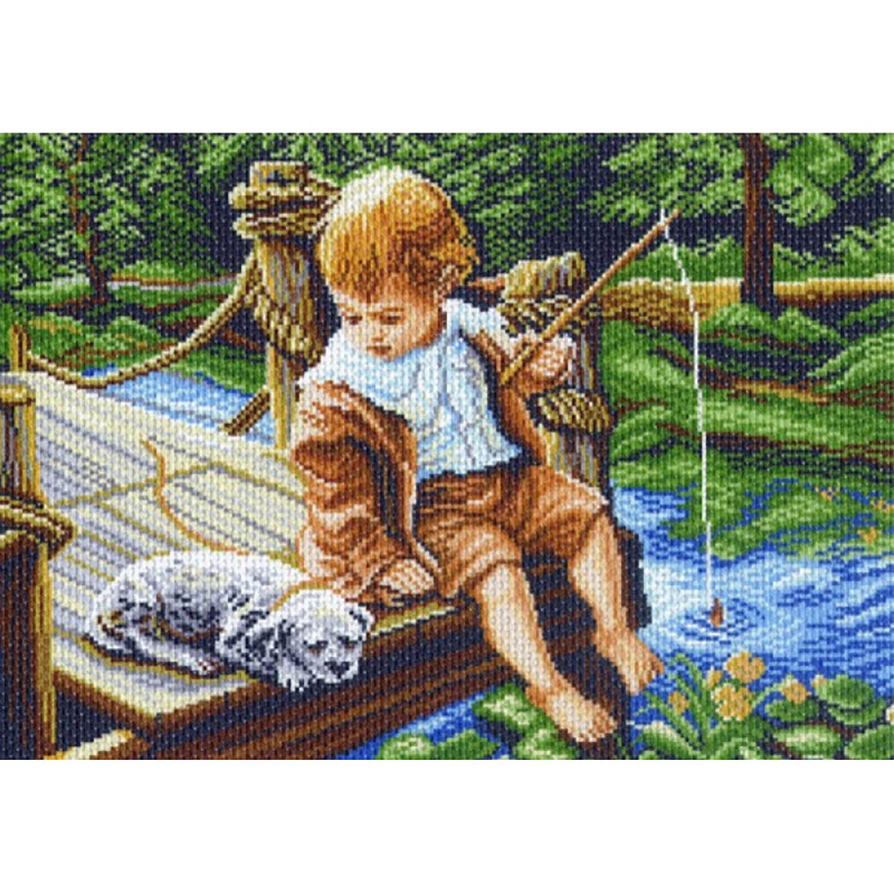 

Канва с рисунком 'Матренин Посад' 'С другом на рыбалке', 37*49 см 854