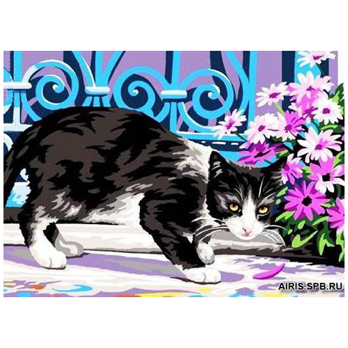 

Канва с рисунком MARGOT 'Котенок в цветах' 30*40 см MRC722-317