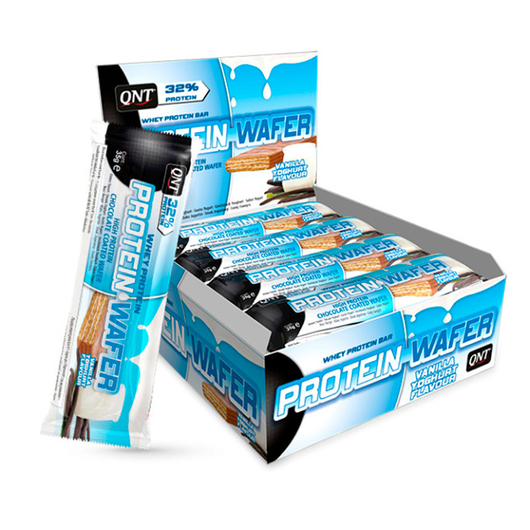 фото Qnt батончики qnt protein wafer 35 г, 12 шт, вкус: ванильный йогурт