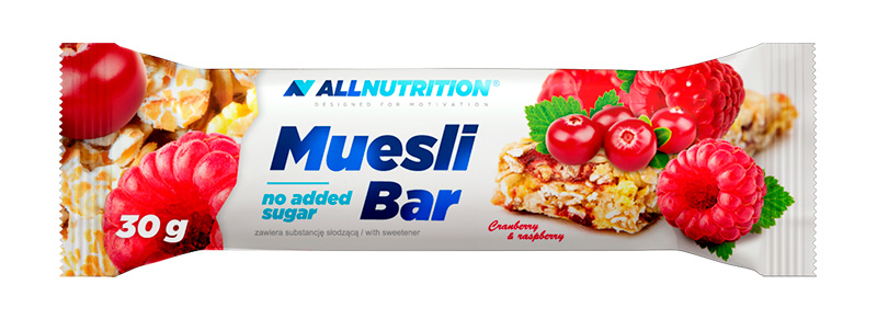

ALLNUTRITION Батончики-мюсли ALLNUTRITION Muesli Bar 30 г, 28 шт, вкус: клюква-малина