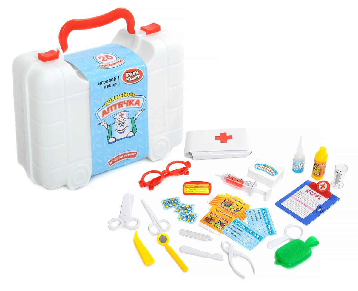 фото Детский игровой набор доктора playsmart волшебная аптечка, 25 предметов