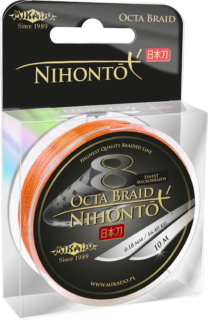 

Леска плетеная Mikado Nihonto Octa 0,1 мм, 150 м, 7,75 кг, orange, Оранжевый, Nihonto Octa