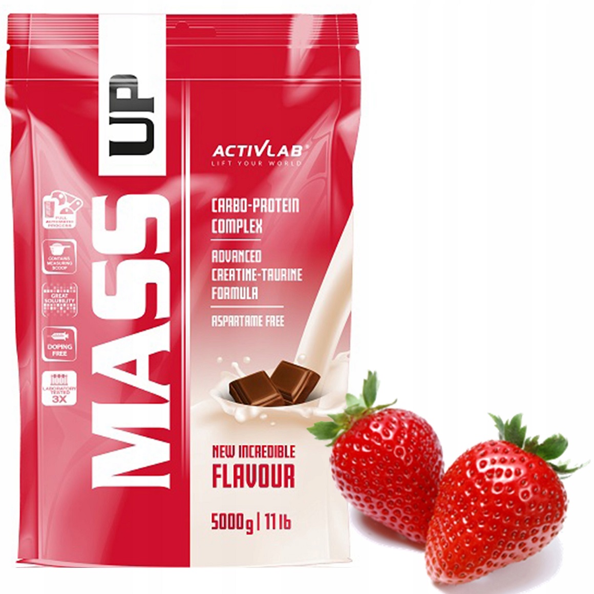 фото Гейнер activlab mass up, 5000 г, strawberry