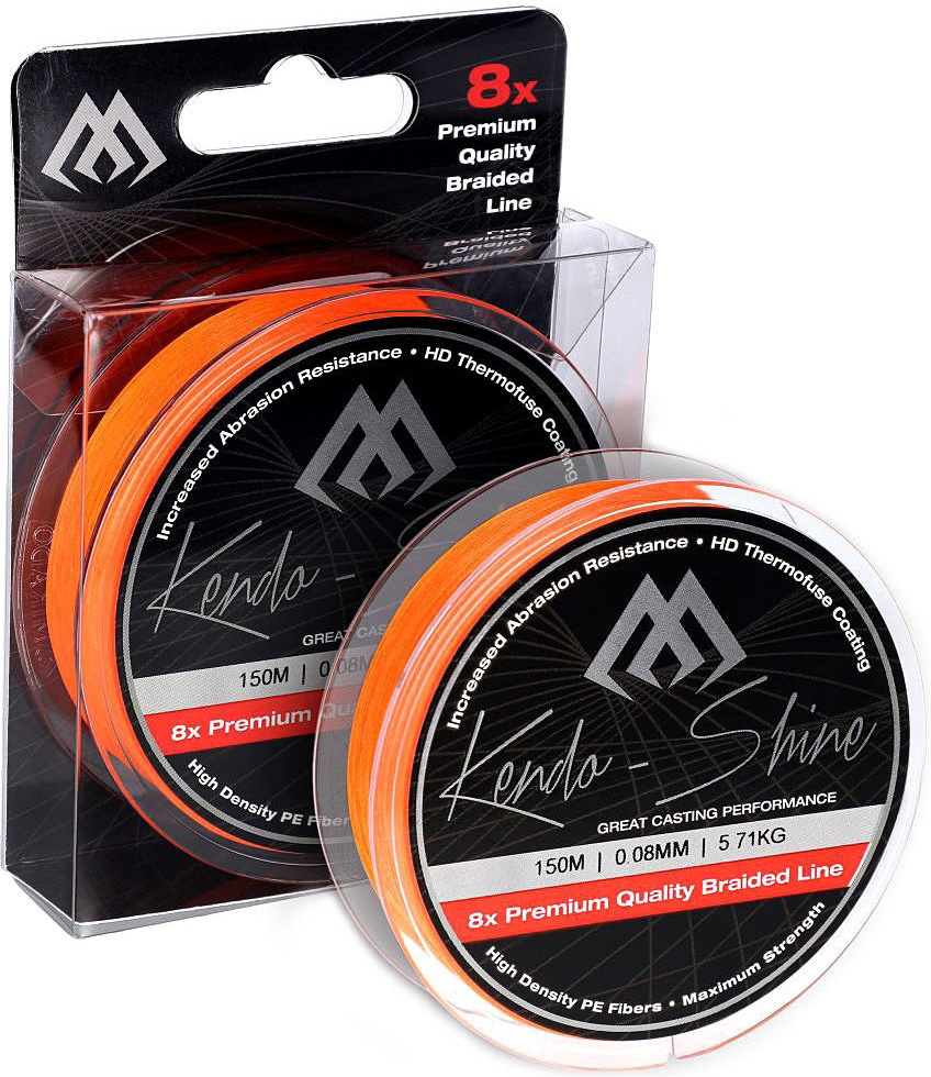 

Леска плетеная Mikado Kendo Shine 8-x HDPE 0,16 мм, 150 м, 13,84 кг, orange, Оранжевый, Kendo Shine 8-x HDPE