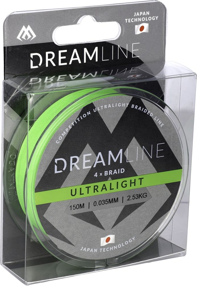 

Леска плетеная Mikado Dreamline Ultralight 0,06 мм, 150 м, 4,43 кг, fluo, Зеленый, Dreamline Ultralight