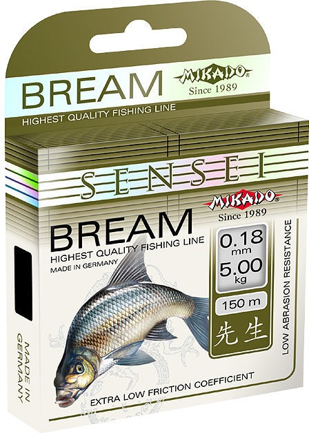 фото Леска монофильная mikado sensei bream 0,24 мм, 150 м, 7,7 кг