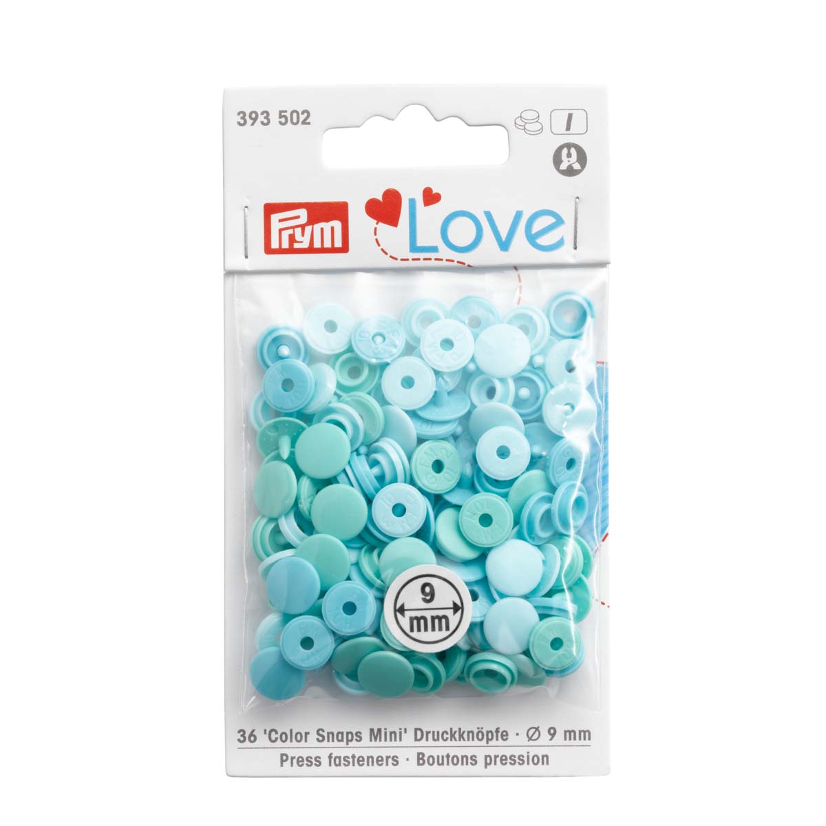 фото Кнопки prym love color shaps mini, мятный, 36 шт., 393502