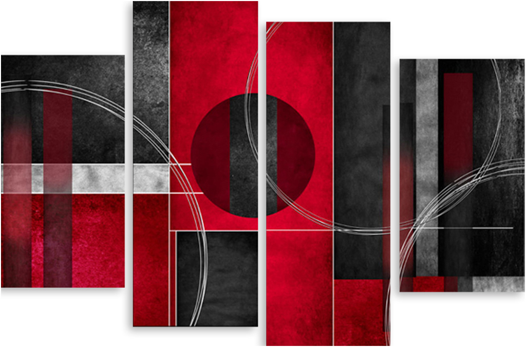 

Картина модульная на холсте Модулка Красно-черная абстракция 90х62 см, 5677090
