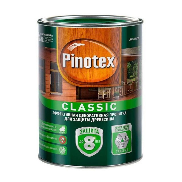 фото Пропитка для защиты древесины pinotex classic палисандр 1л