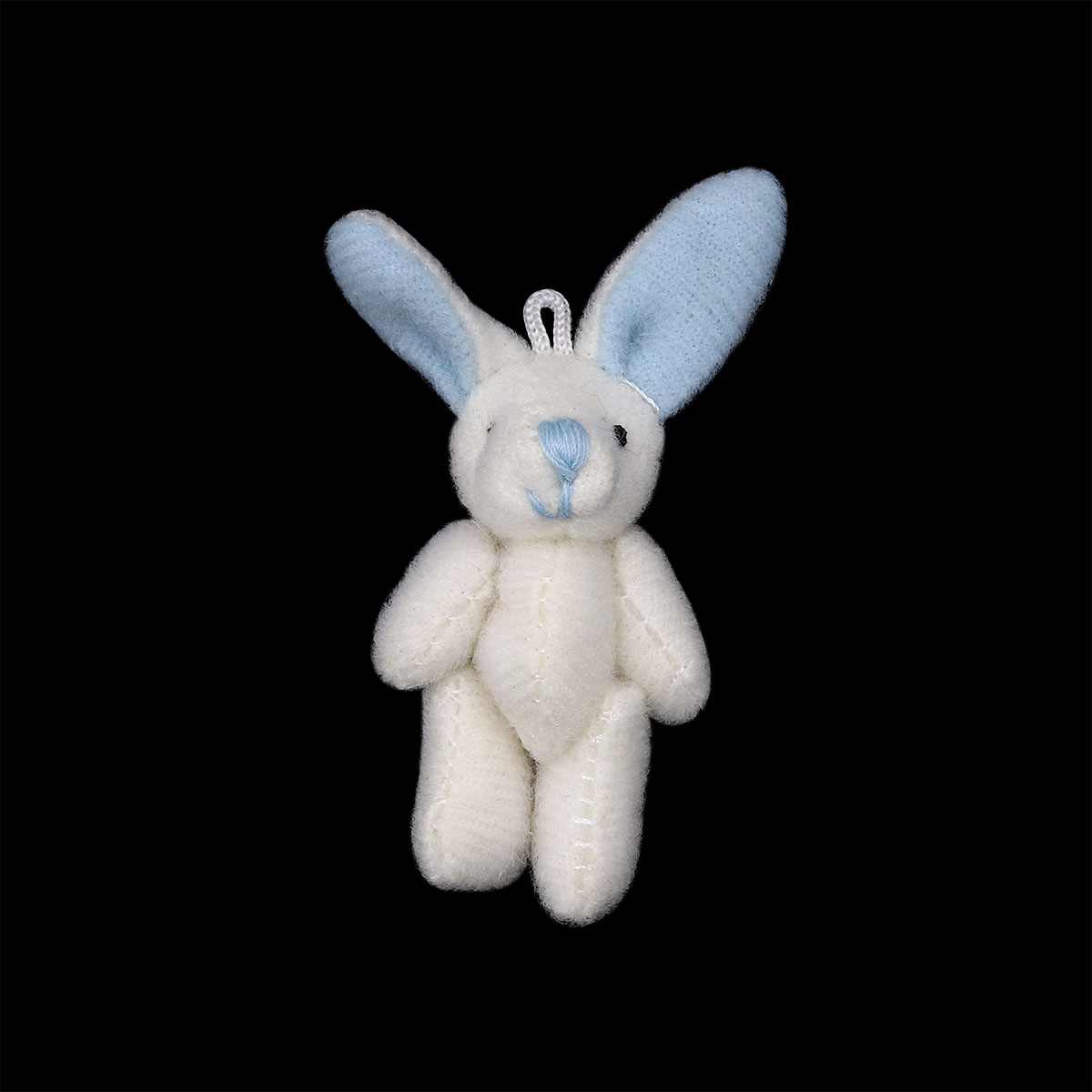 фото Фигурки декоративные зайки 4 см, 2шт/упак белый с голубыми ушками айрис