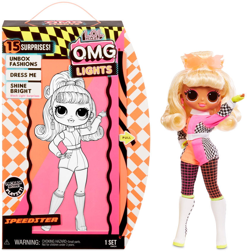Кукла-сюрприз L.O.L. Surprise OMG Lights Series Speedster 565161 наклейка на коробку сюрприз