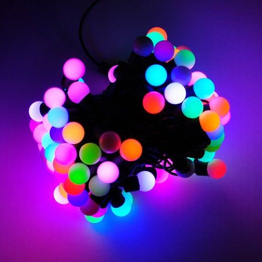 

Электрогирлянда Мастерская Деда Мороза RGB-BALL-10M-100PC-6W-IP65-1 10 м разноцветный, Мультишарики