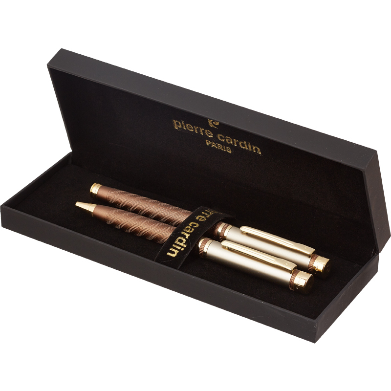 фото Набор подарочный pierre cardin pen&pen - brown, ручка шариковая + ручка роллер