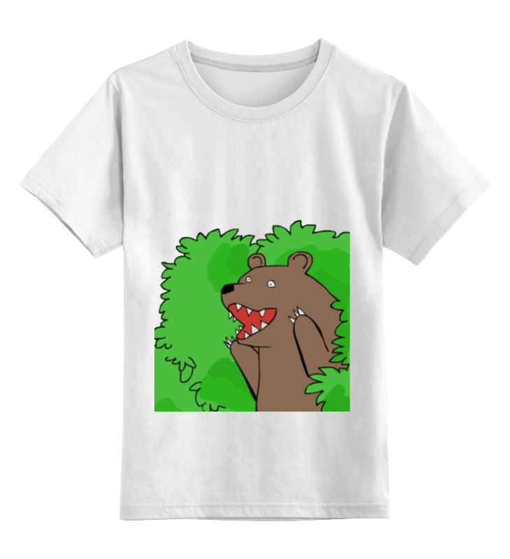Детская футболка Printio Медведь из кустов цв.белый р.164