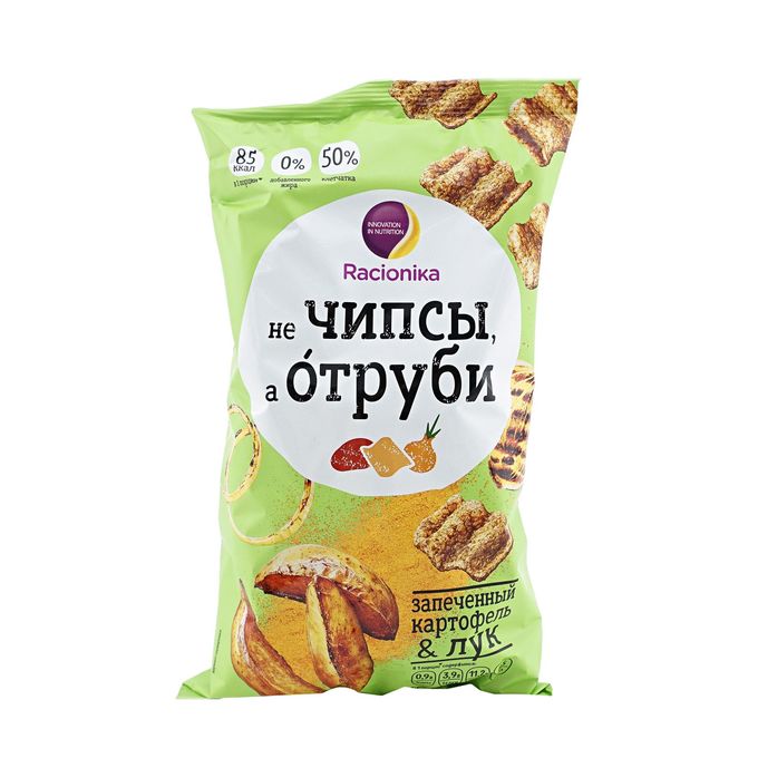 фото Отруби racionika не чипсы, а отруби, 90г (запечённый картофель и лук)
